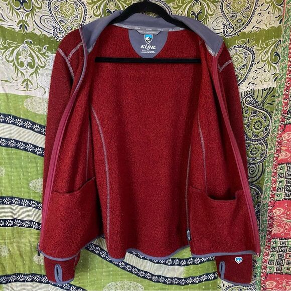 Kuhl Maroon Alfpcaca Fleece Jacket Size Medium - Picture 10 of 15